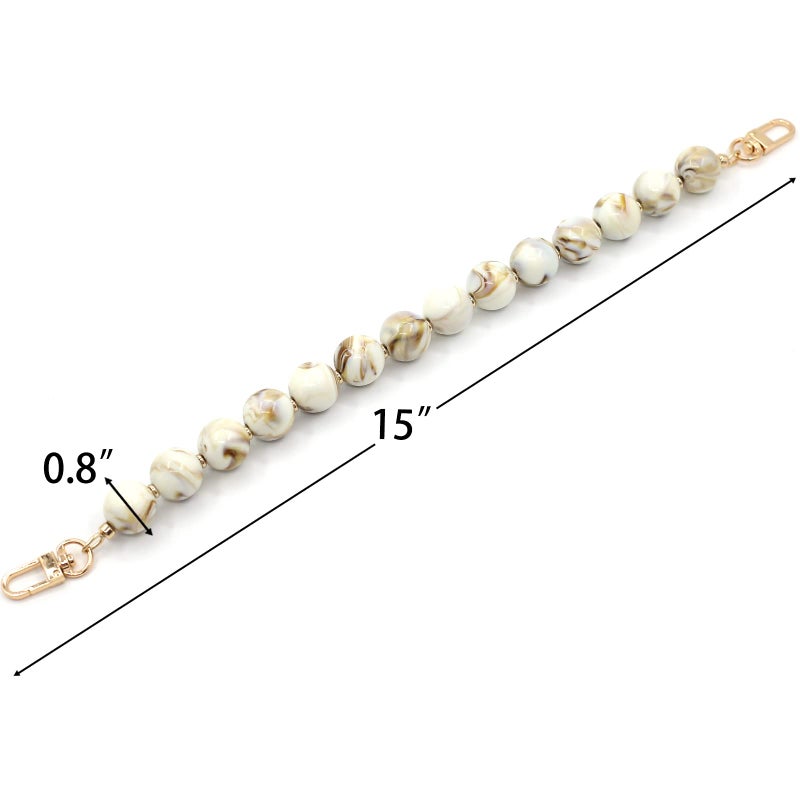 AUMEY Handbag Chain Straps Acrylic Purse Chain Strap Fashionable Replacement Purse Clutches Handles for Purse Handbags DIY Crafts, 15 inch of Each (YZL01-Beige) - Image 3